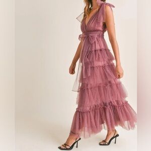 Carmella Tiered Tulle Maxi Dress